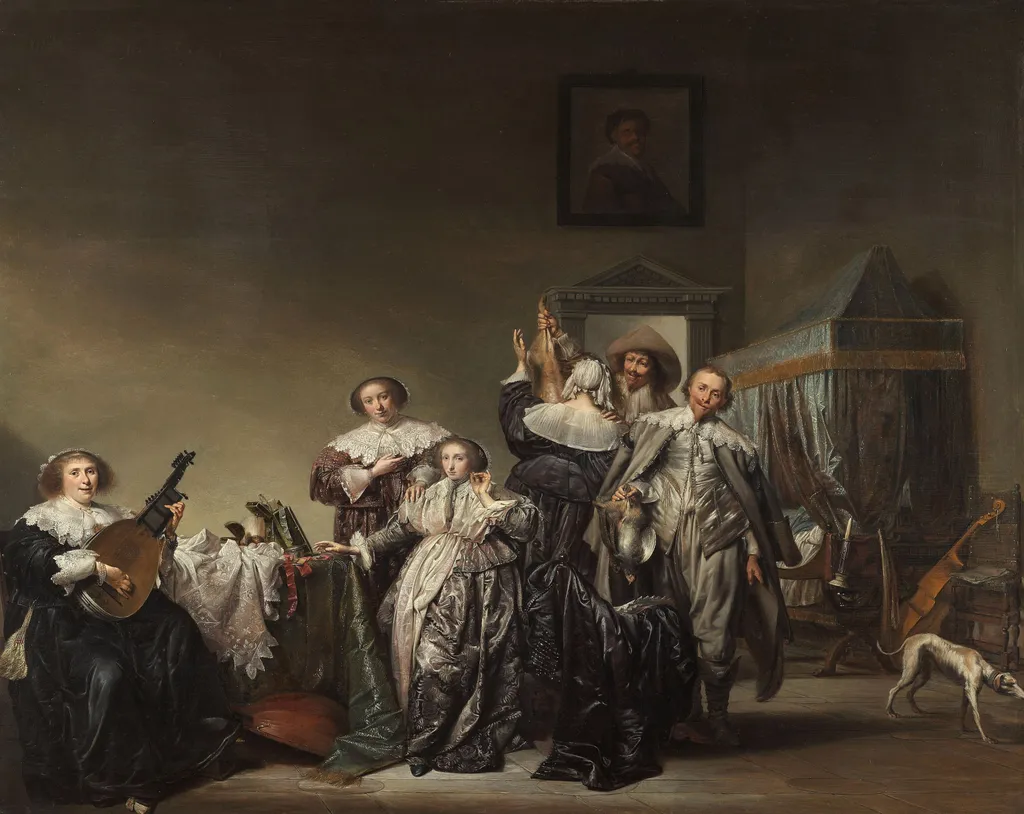 Gallant Company, by Pieter Codde, oil, 1633
