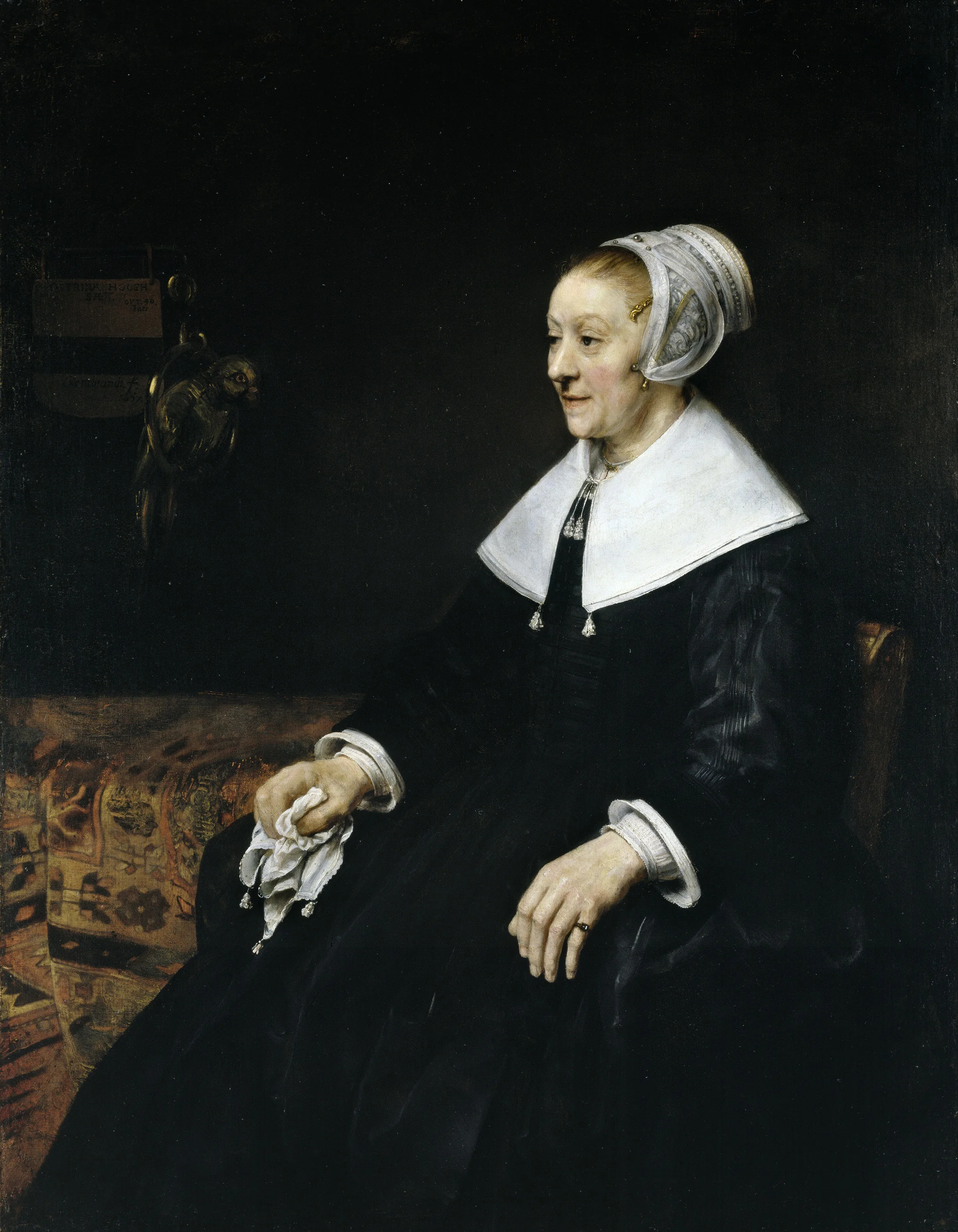 Portrait of Catrina Hoogsaet, detail