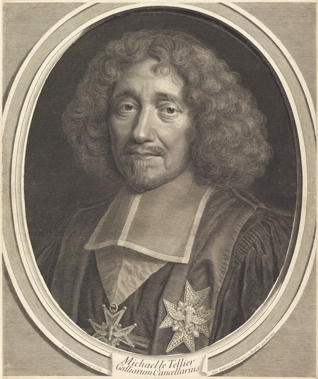 Chancellor Michel Le Tellier, by Robert Nanteuil, ink, 1678