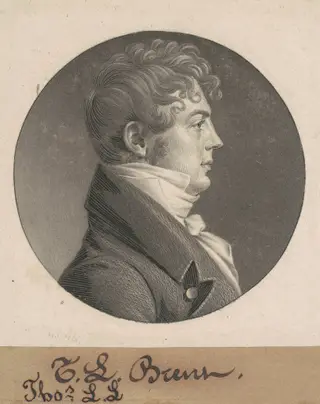 Thomas Ludwell Lee Brant, by Charles B. J. Févret de Saint-Mémin, ink, 1805