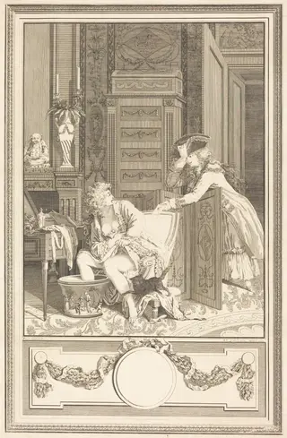 Le bain des pieds (The Foot-Bath), by Antoine Cosme Giraud, ink, 1810
