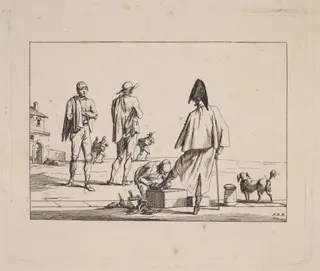 Décroteur et Ramoneur (Scraper and Chimney Sweep), by Jean Duplessis-Bertaux, ink, 1802