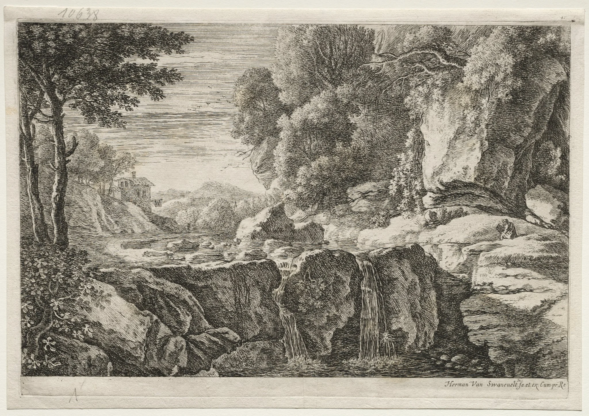 Four Landscapes: The Little Waterfall, detail