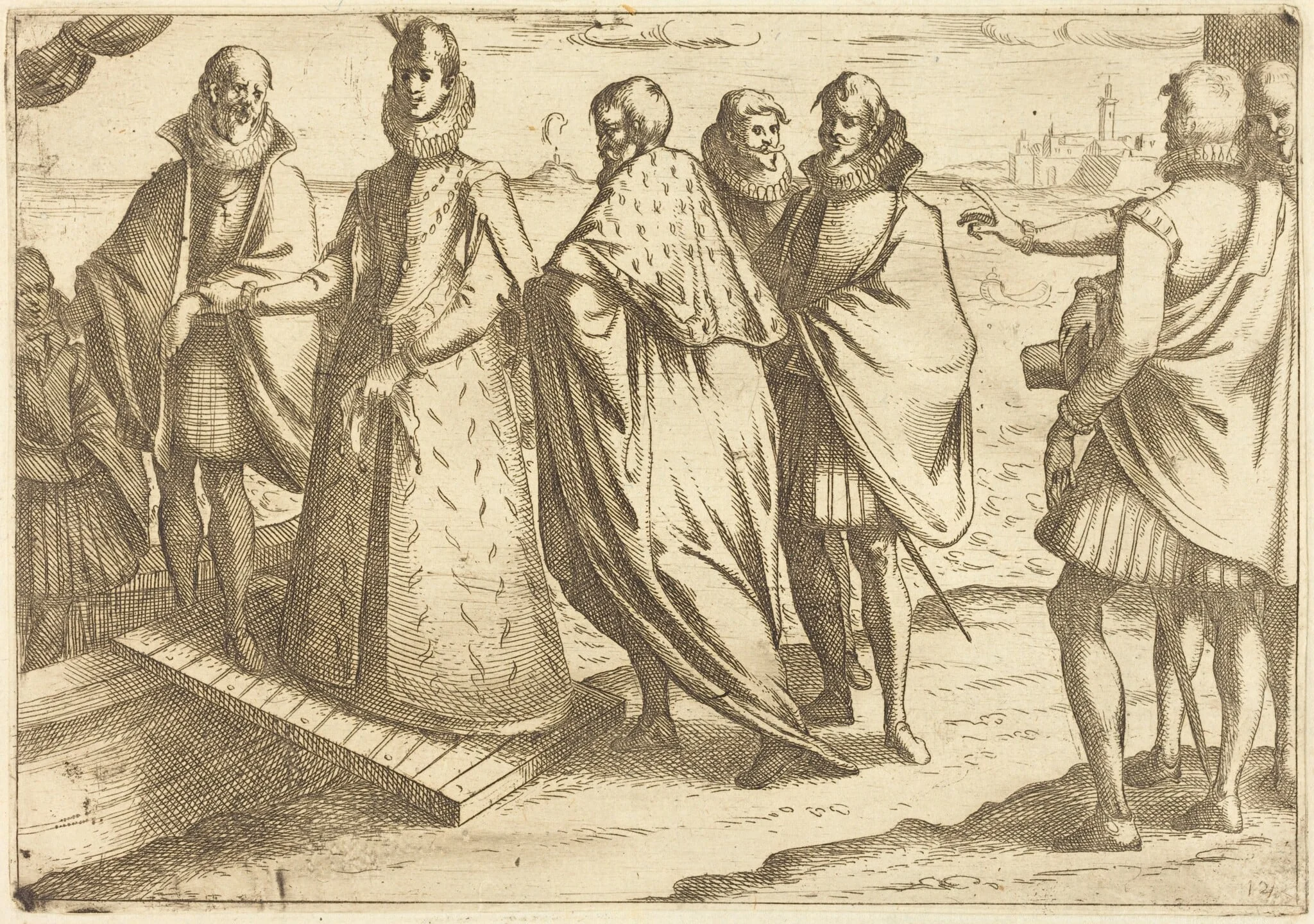 Embarkation at Genoa, detail