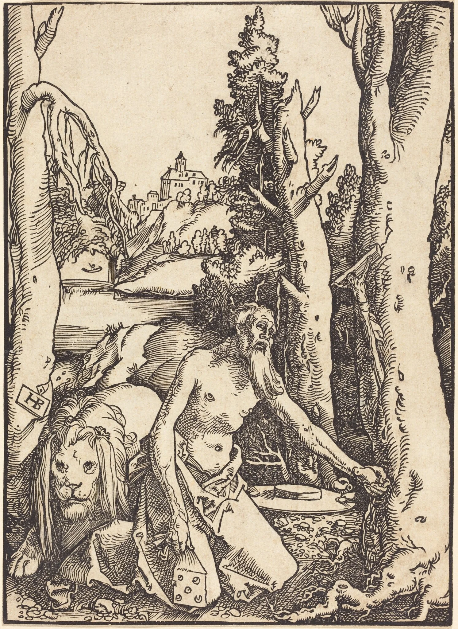 Saint Jerome in the Desert, detail