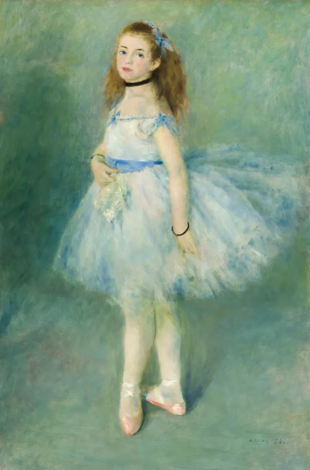 The Dancer, a ballet girl painted frontally, still rather than mid-leap.