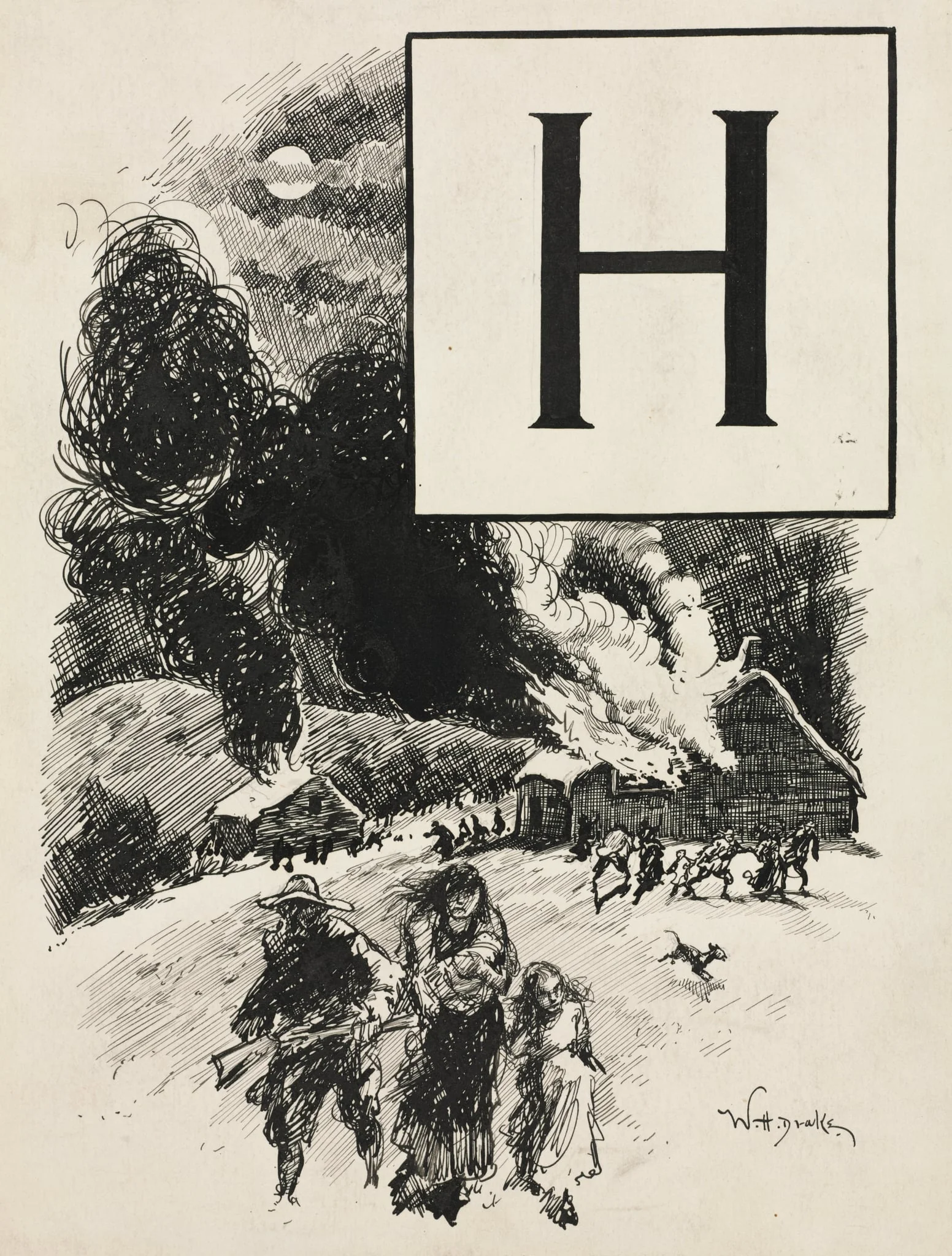 Inital H for Chapter LXXI from "Lorna Doone", detail