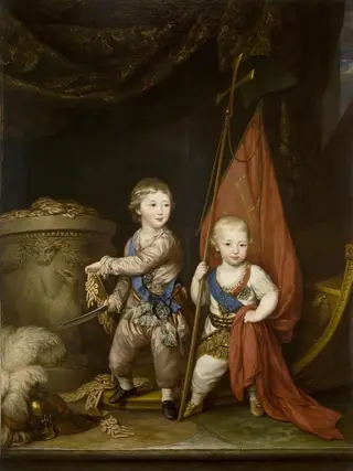 Portrait of Grand Dukes Alexander Pavlovich and Constantin Pavlovich, by Richard Brompton, oil