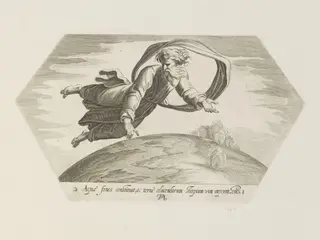 God dividing light from darkness, by Francesco Villamena