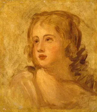 Head of a Woman, by George Romney, oil, 1778