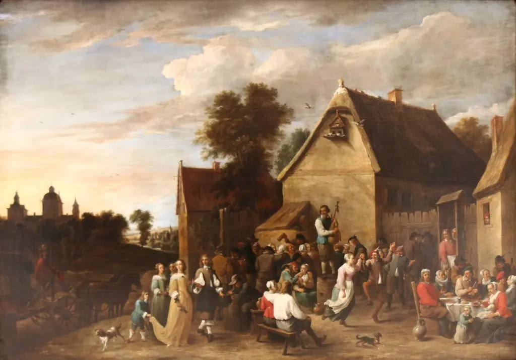 Flemish Feast, by David Teniers the Younger, oil, 1652
