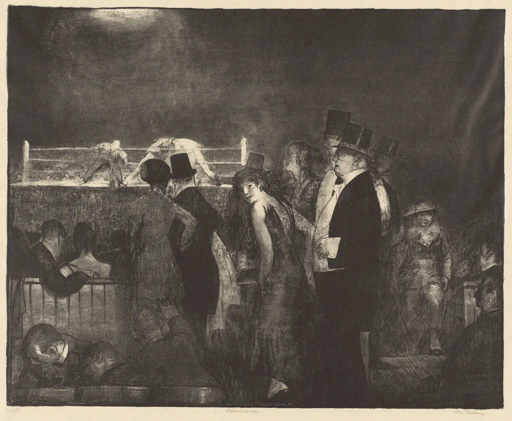 Preliminaries, by George Bellows, ink, 1916