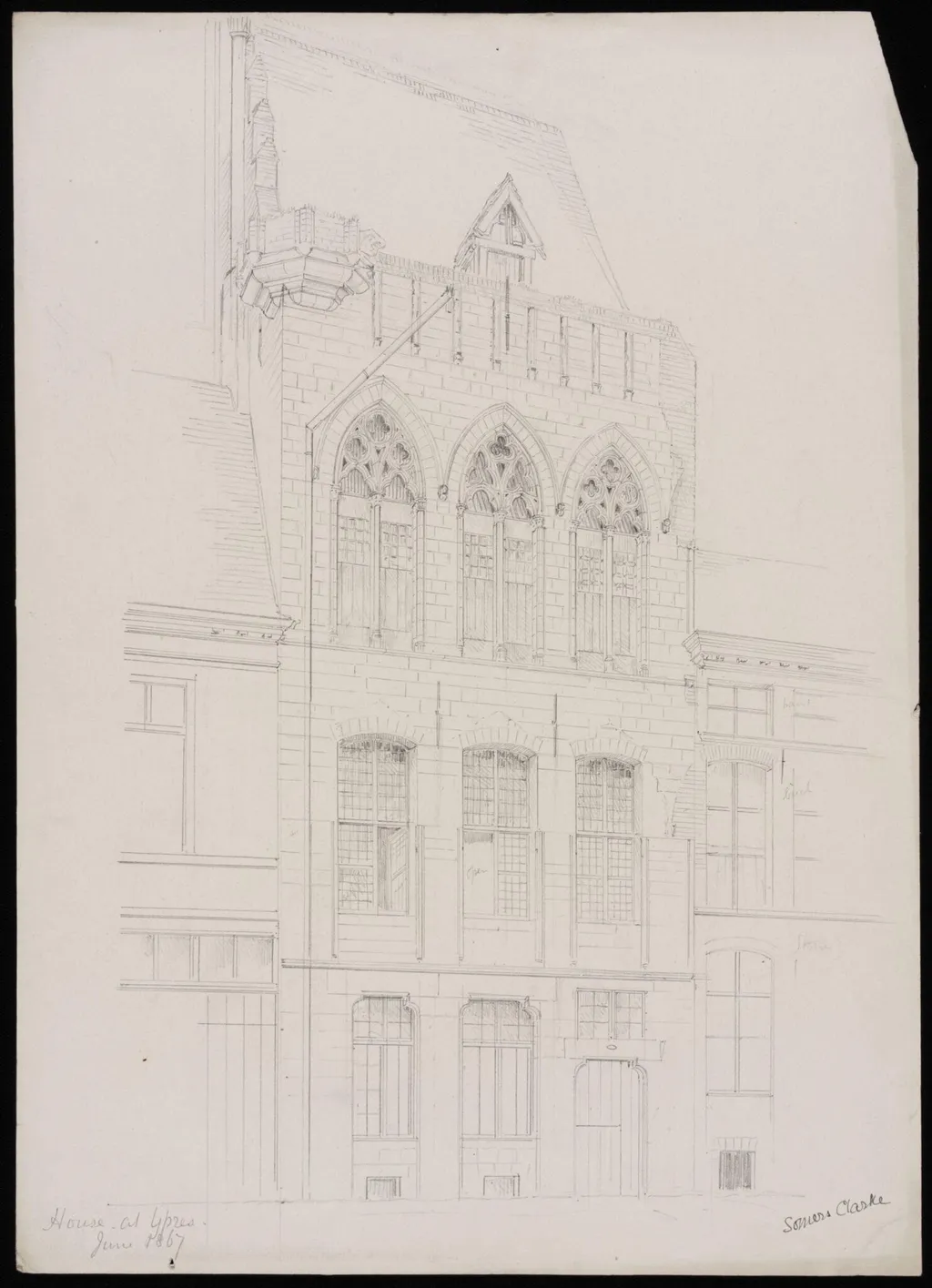 House at Ypres, by Somers Clarke, 1867