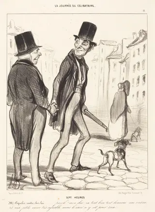 Sept heures, by Honoré Daumier, crayon, 1839