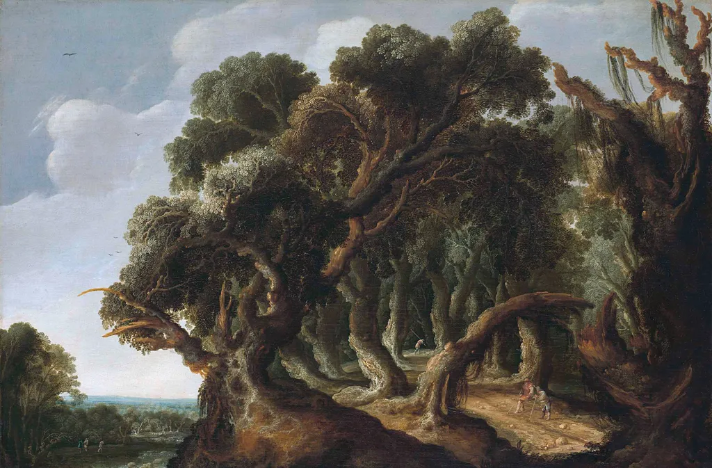 Wooded Landscape, by Jacob van Geel, oil, 1633