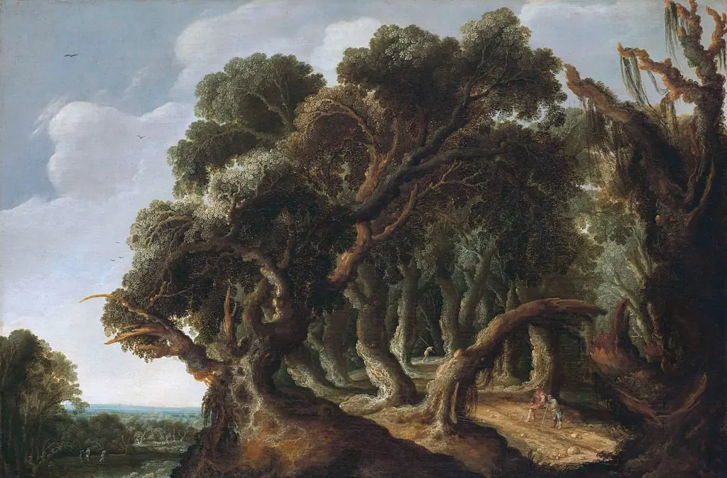 Wooded Landscape, by Jacob van Geel, oil, 1633