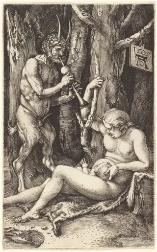Satyr Family, by Albrecht Dürer, ink, 1505