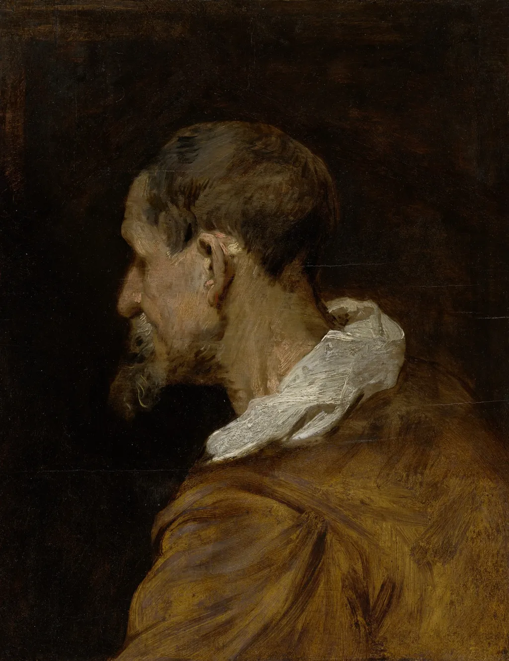 Study Head, by Anthony van Dyck, oil, 1619