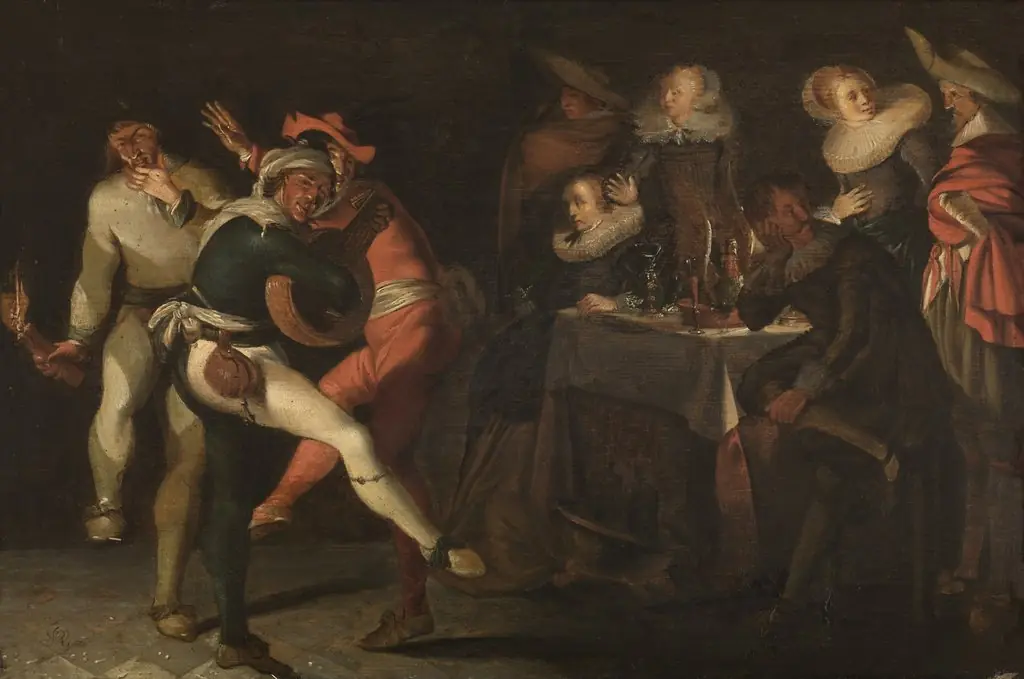 Merry Company, by Pieter Quast, oil, 1636