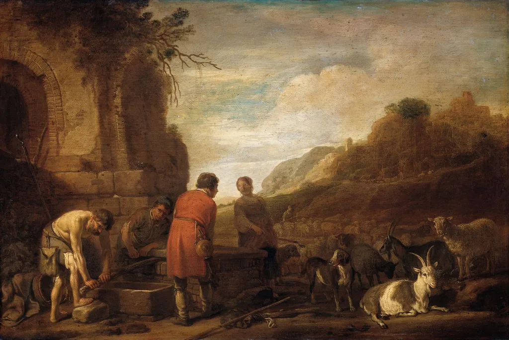 The Meeting of Jacob and Rachel, by Claes Corneliszoon Moeyaert, unspecified, 1638