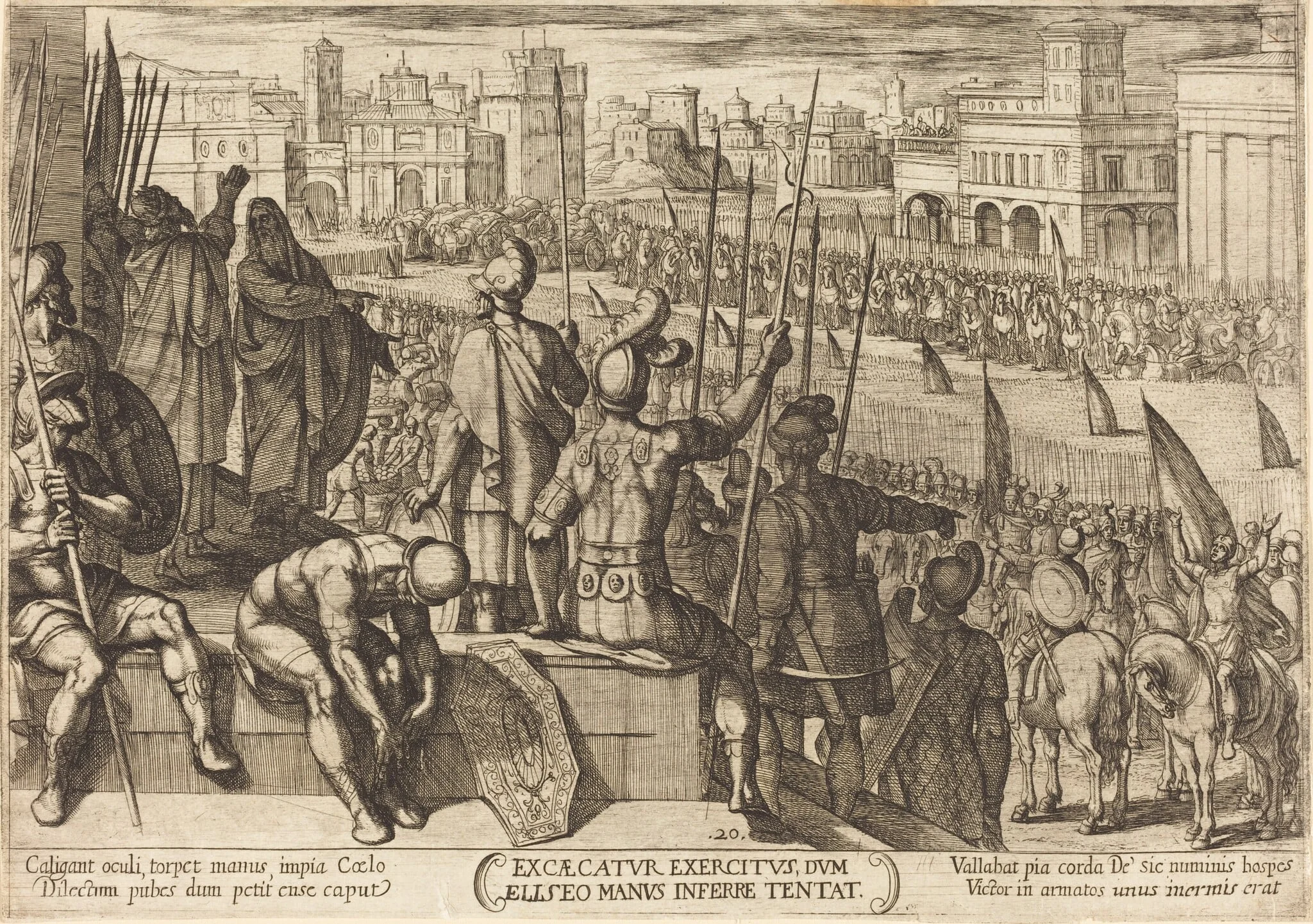 Elisha Bringing the Blinded Syrian Army to the King of Israel, detail