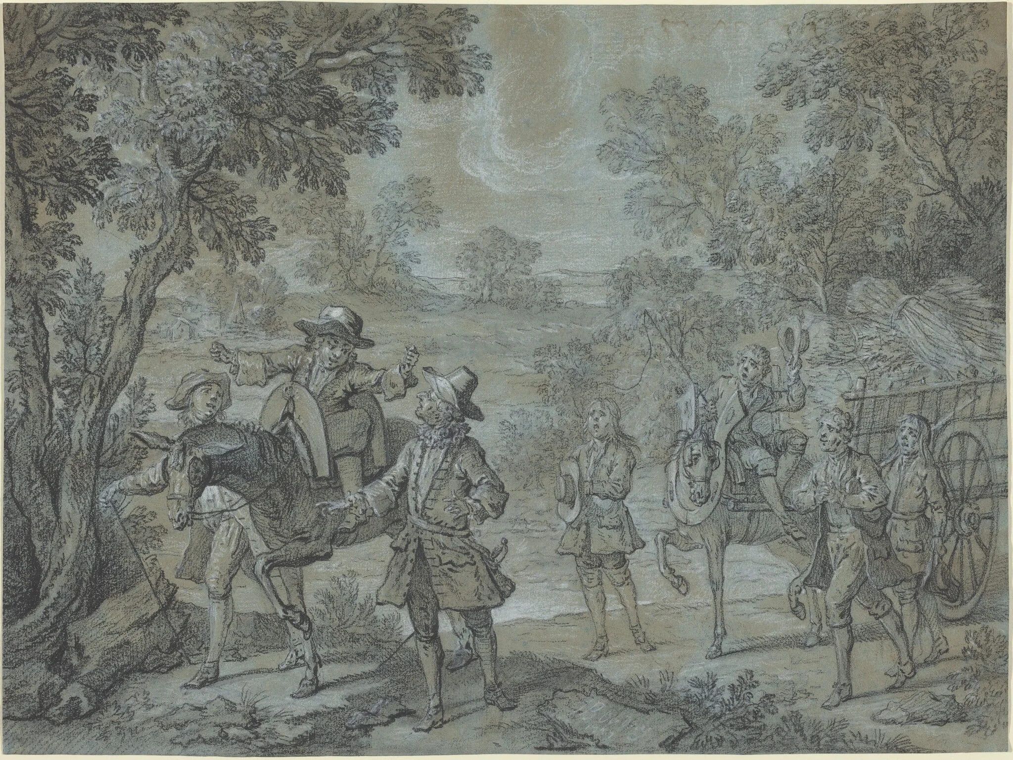 Ragotin declame des vers; des paysans croient qu'il preche, detail