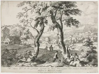 View of a Village with Figures in the Foreground, by Marco Ricci, 1723