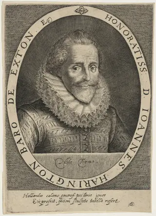 John Harington, First Baron of Exton, by Magdalena van de Passe, ink, 1620