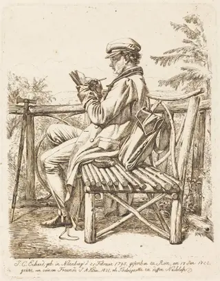 J.C. Erhard, by Johann Adam Klein, ink, 1822