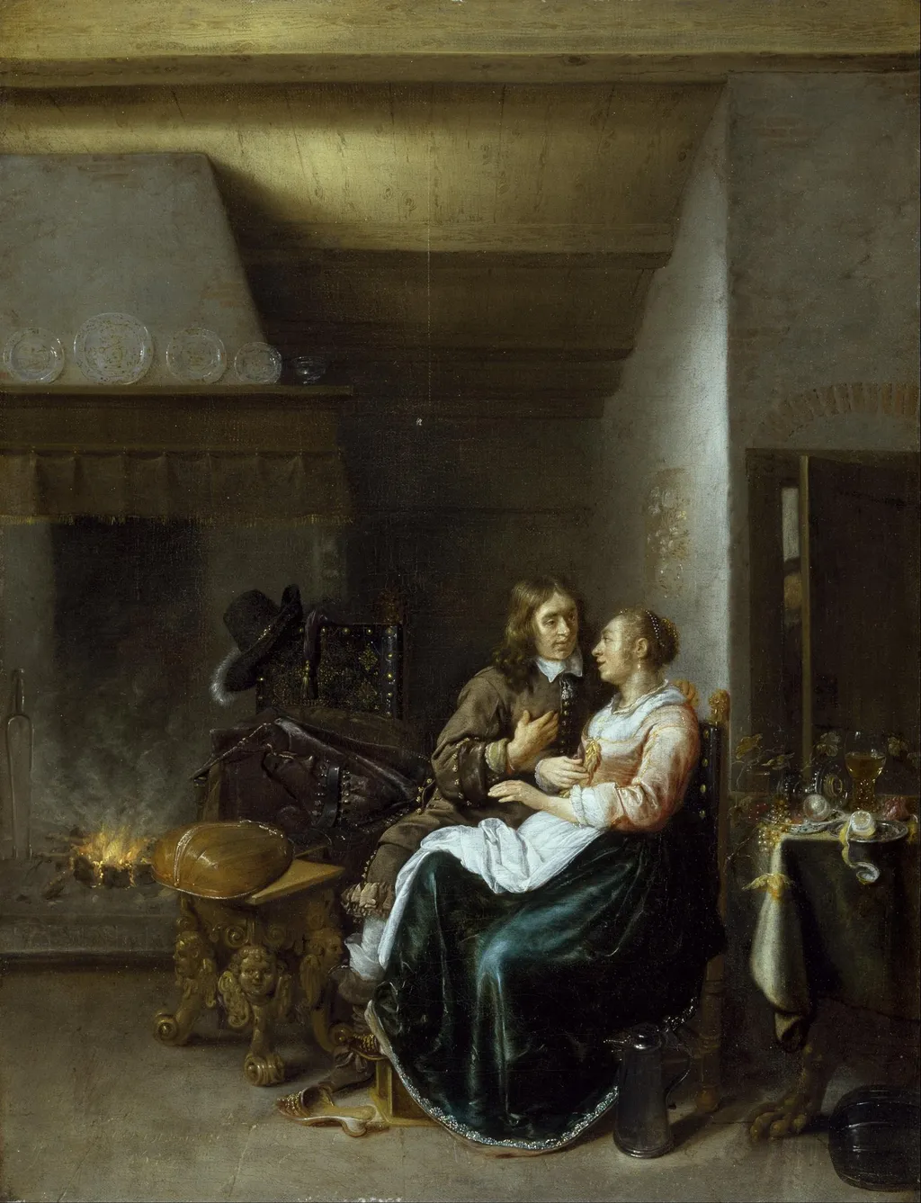 A Couple in an Interior, by Jan Miense Molenaer, oil, 1652