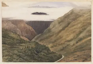 Hazar Chum  Mazenderan - Persia, by Godfrey Thomas Vigne, watercolor, 1833