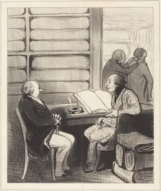 Oui, mon cher monsieur Badoulard, je vais..., by Honoré Daumier, ink, 1845