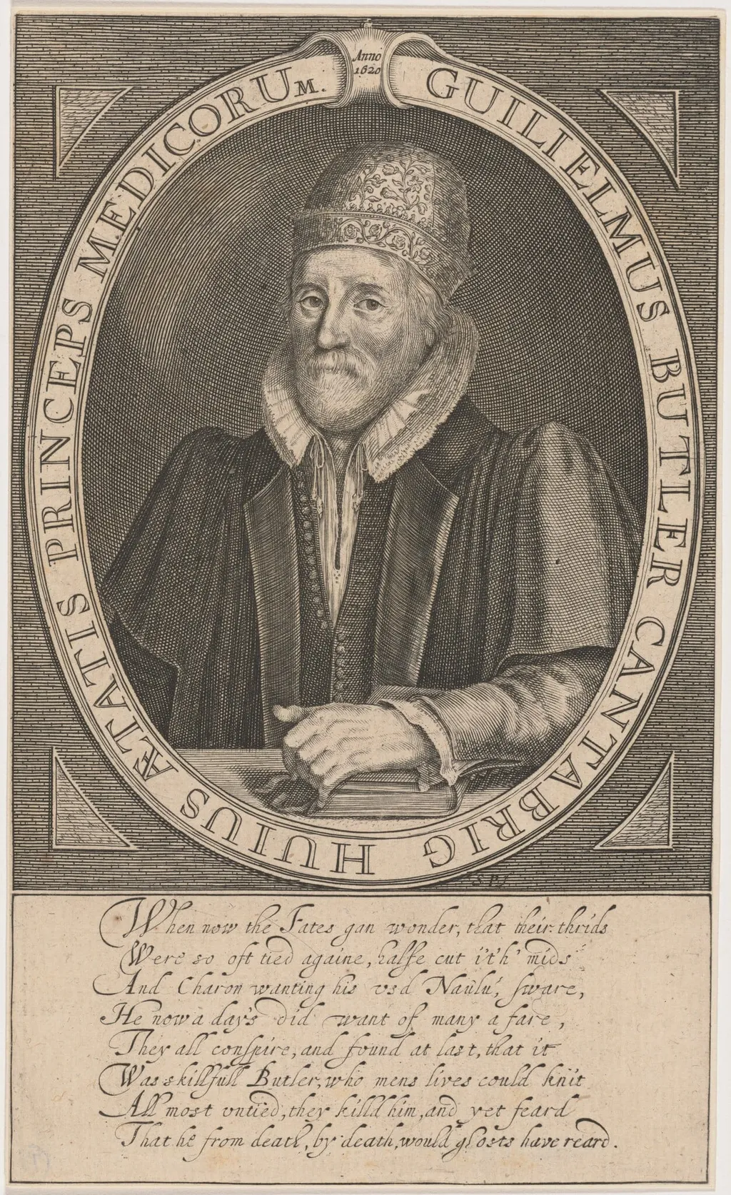 William Butler, Physician, by Simon van de Passe, ink, 1621