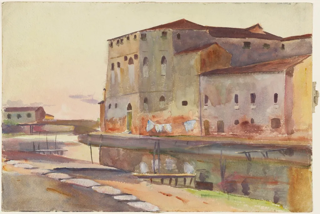Building with Washing, by Emily Sargent, watercolor, 1908