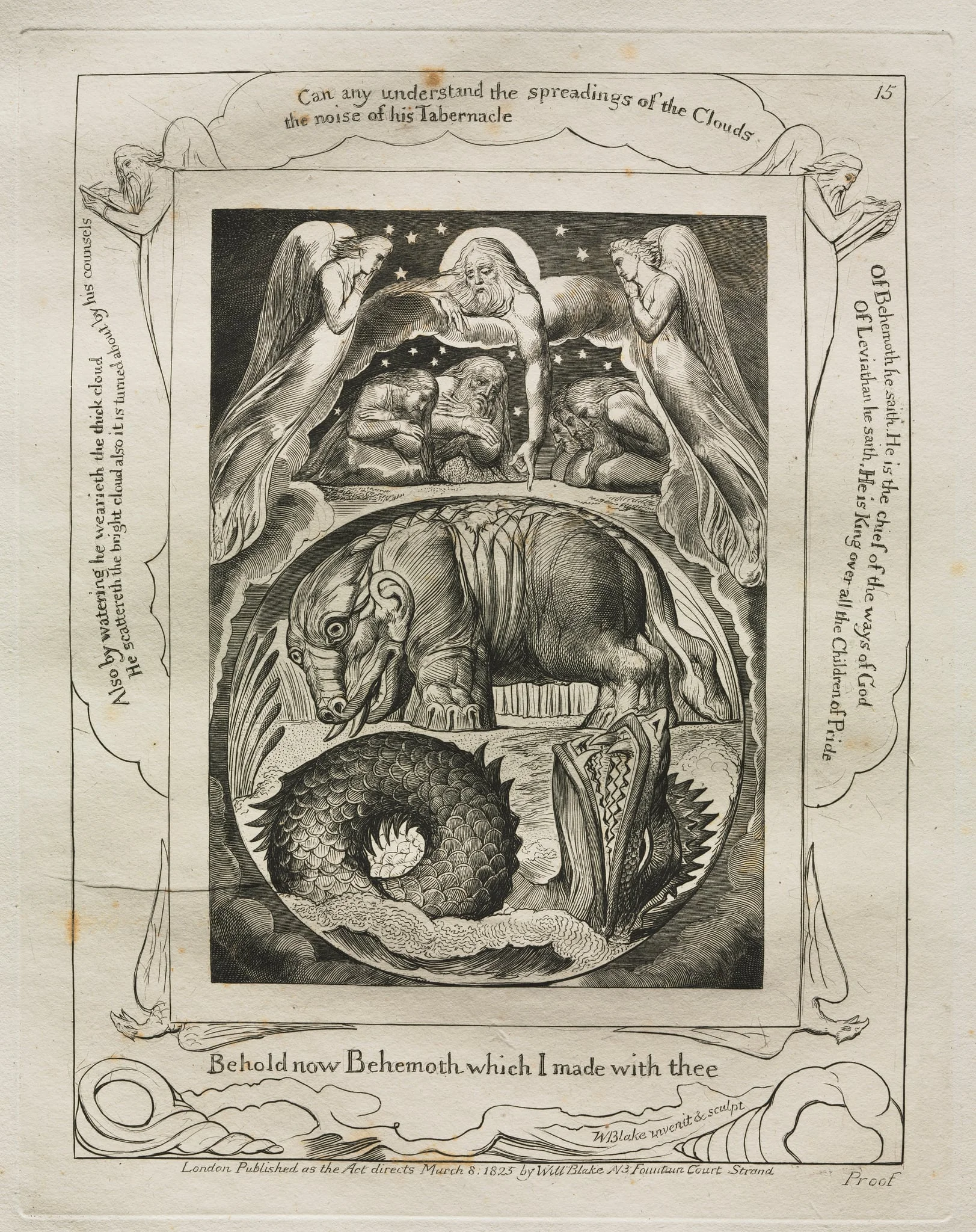 The Book of Job: Pl. 15, Behold now Behemoth which I made with thee, detail