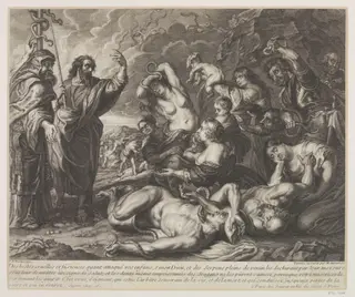 The Children of Israel and the Plague of Fiery Serpents, by Michel Aubert, 1750