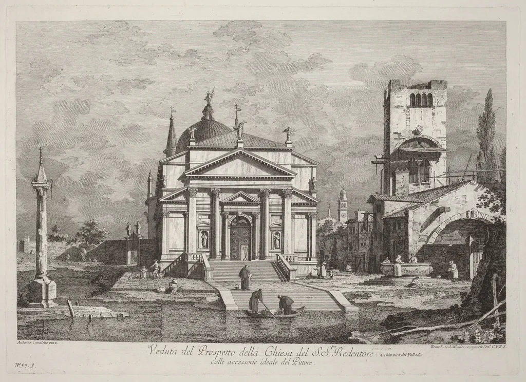 Veduta del Prospetto della Chiesa del SS. Redentore, by Fabio Berardi, ink, 1742