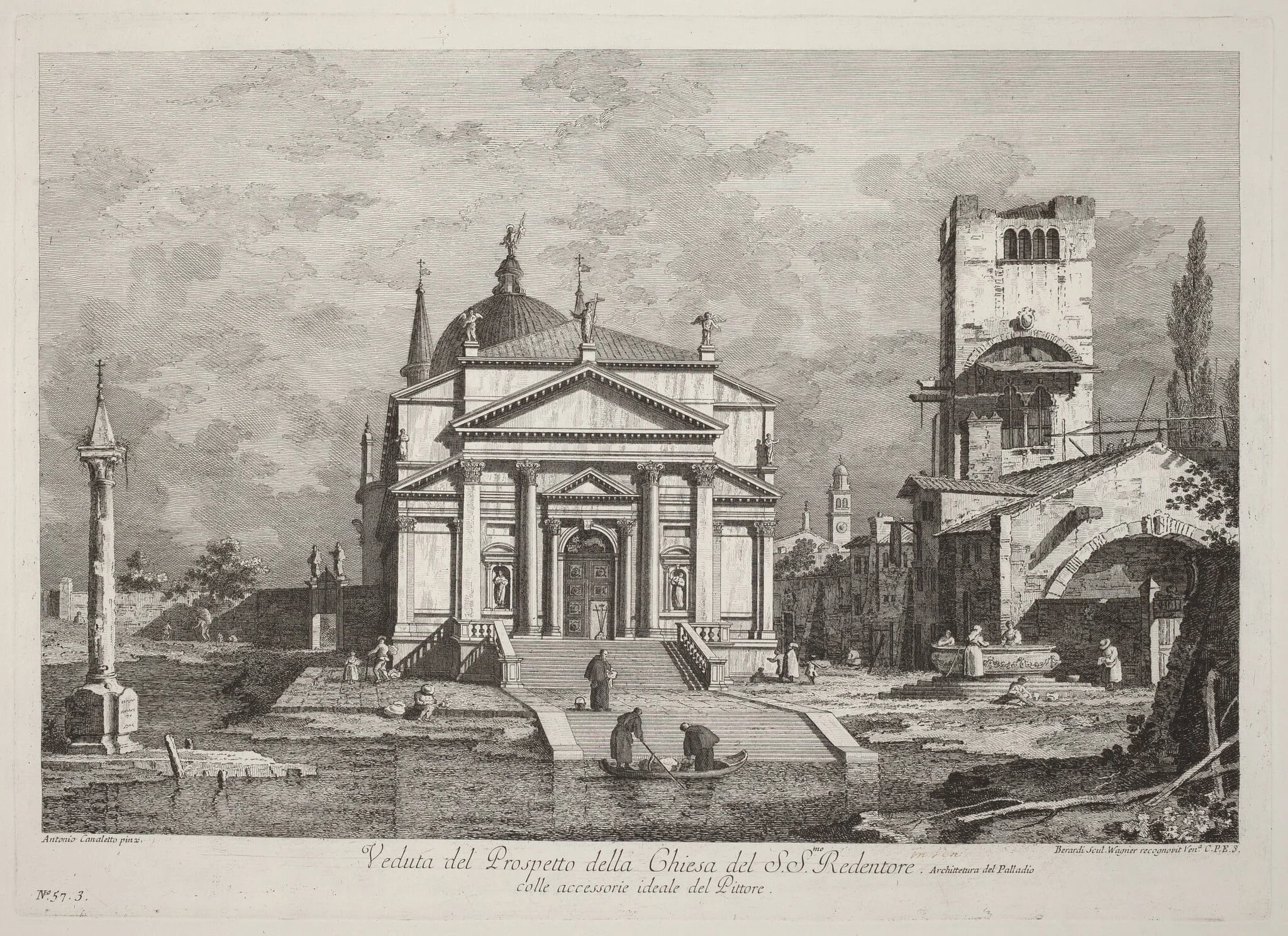 Veduta del Prospetto della Chiesa del SS. Redentore, detail