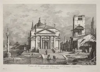 Veduta del Prospetto della Chiesa del SS. Redentore, by Fabio Berardi, ink, 1742