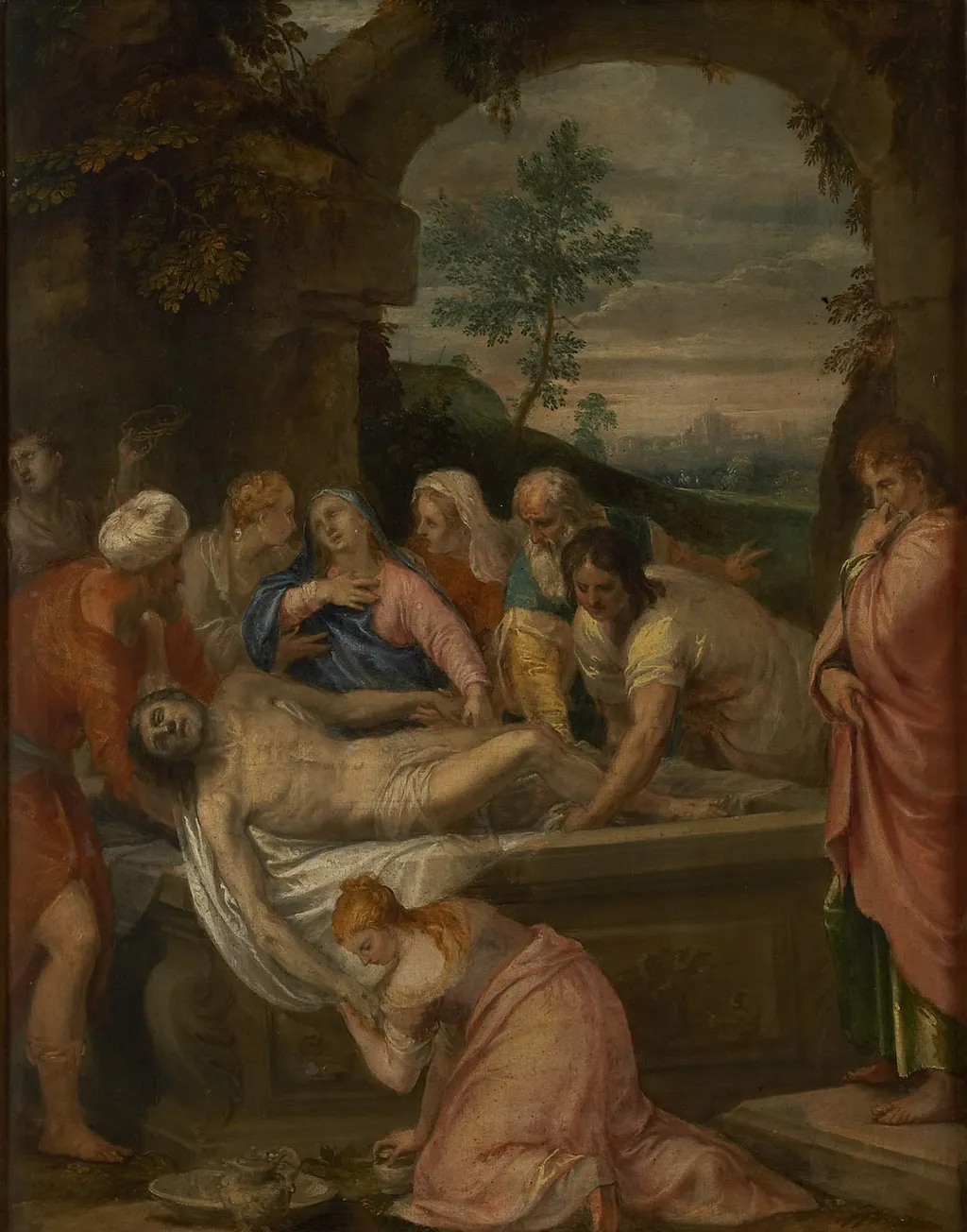 Entombment of Christ, by Christoph Schwarz, unspecified, 1578