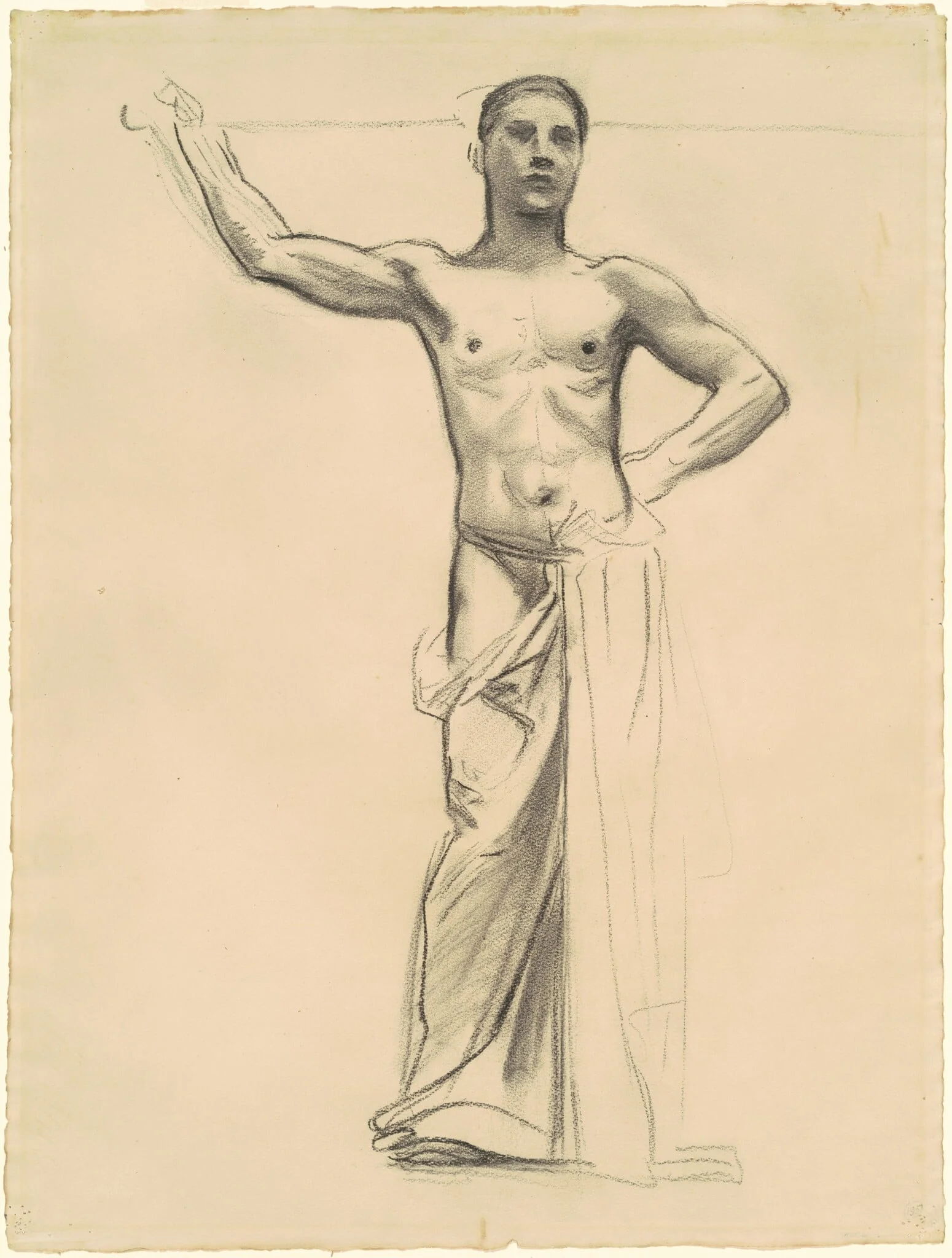 Study of Apollo for "Apollo and the Muses", detail