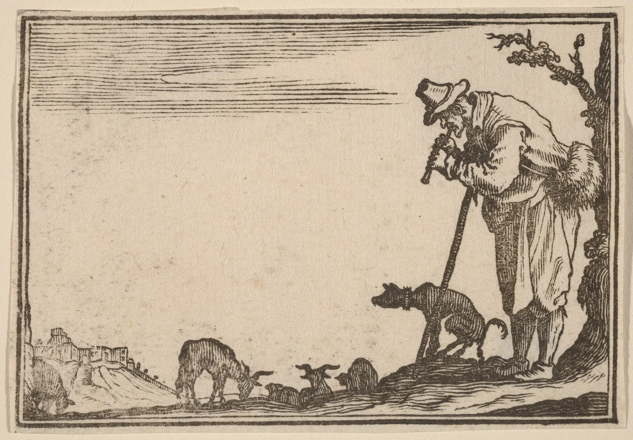 Shepherd Playing Flute, detail