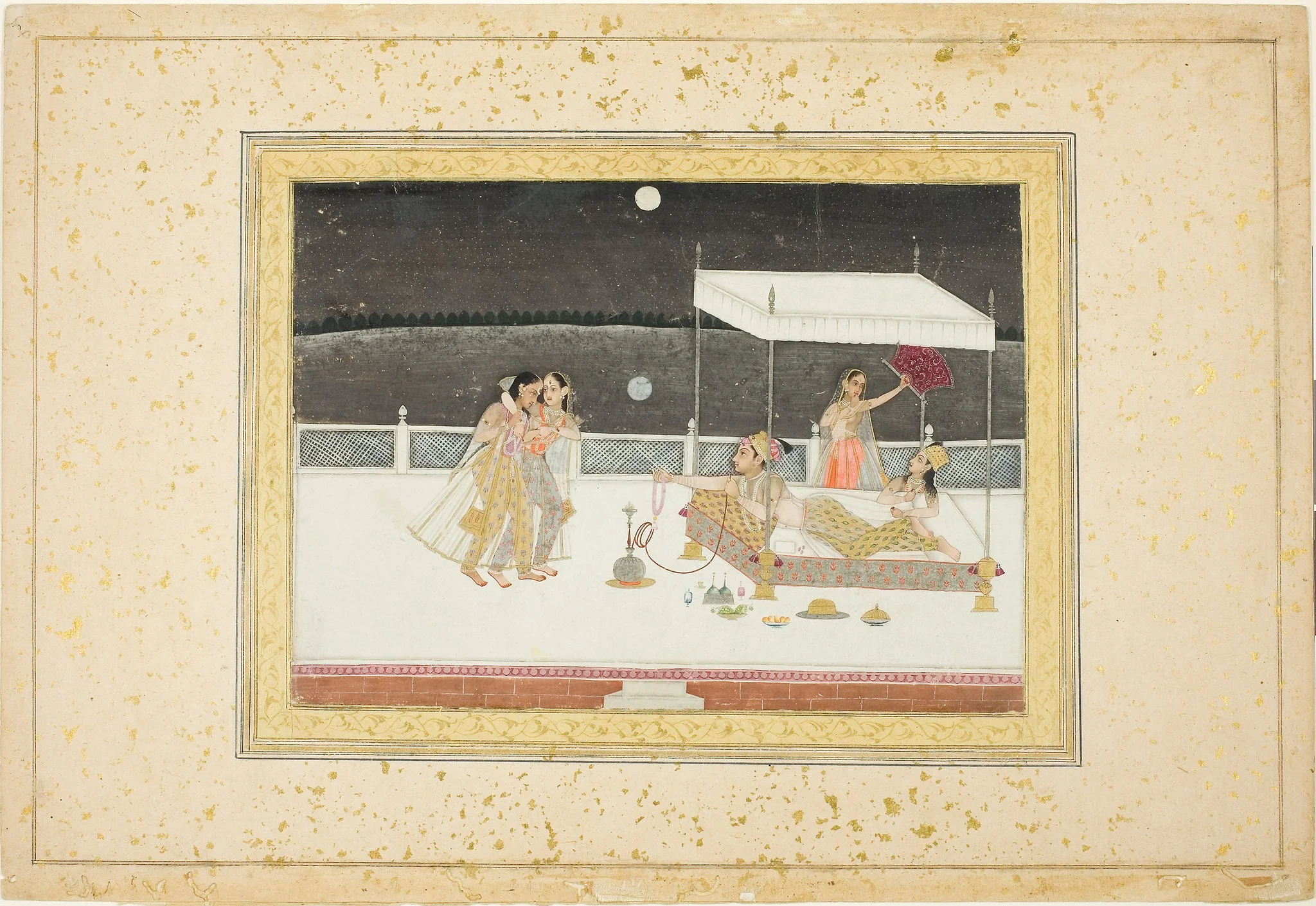 Seduction Scene on a Terrace by Moonlight, detail