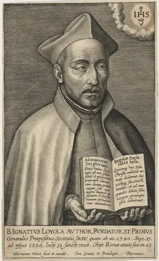 St. Ignatius de Loyola, by Hieronymus Wierix, ink, 1586