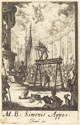 The Martyrdom of Saint Simon, by Jacques Callot, ink, 1634