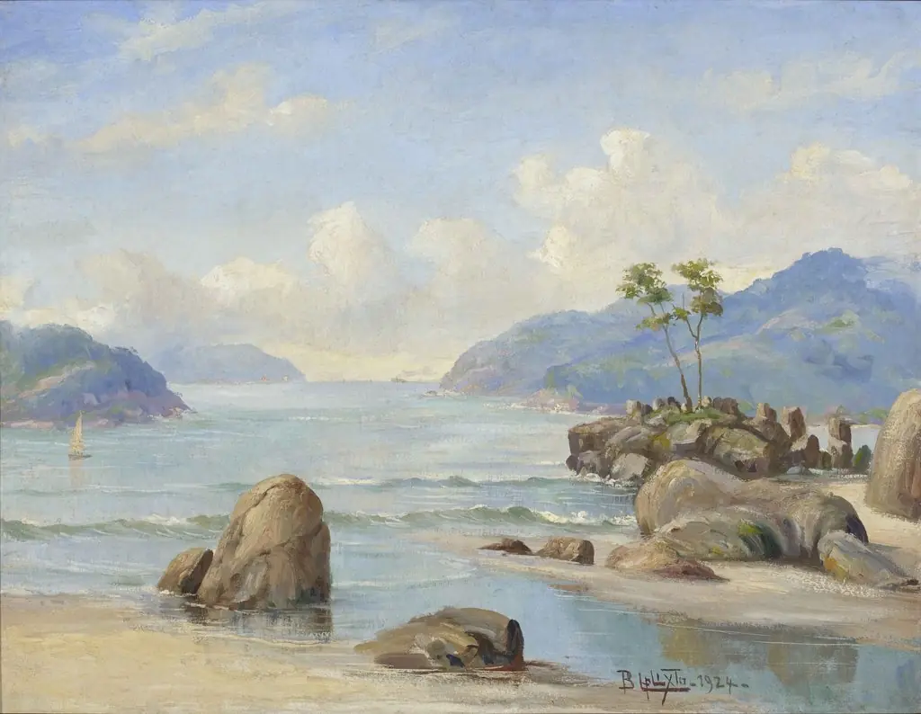 Canto de praia (Baixada santista), by Benedito Calixto, oil, 1924