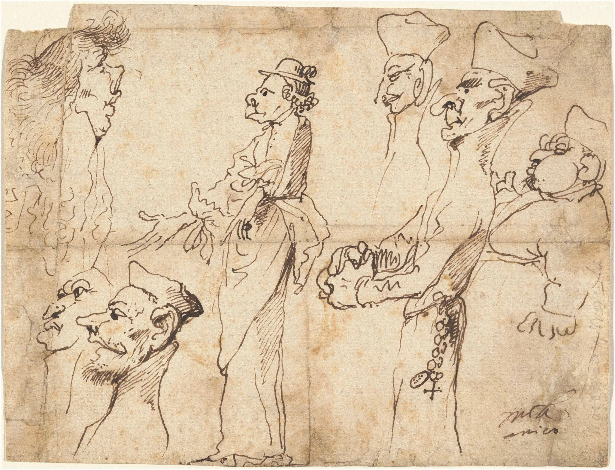 Caricatures of Clerics and Priests, detail