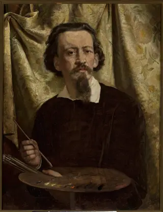 Self-portrait, by Ignacy Jasiński, oil, 1890