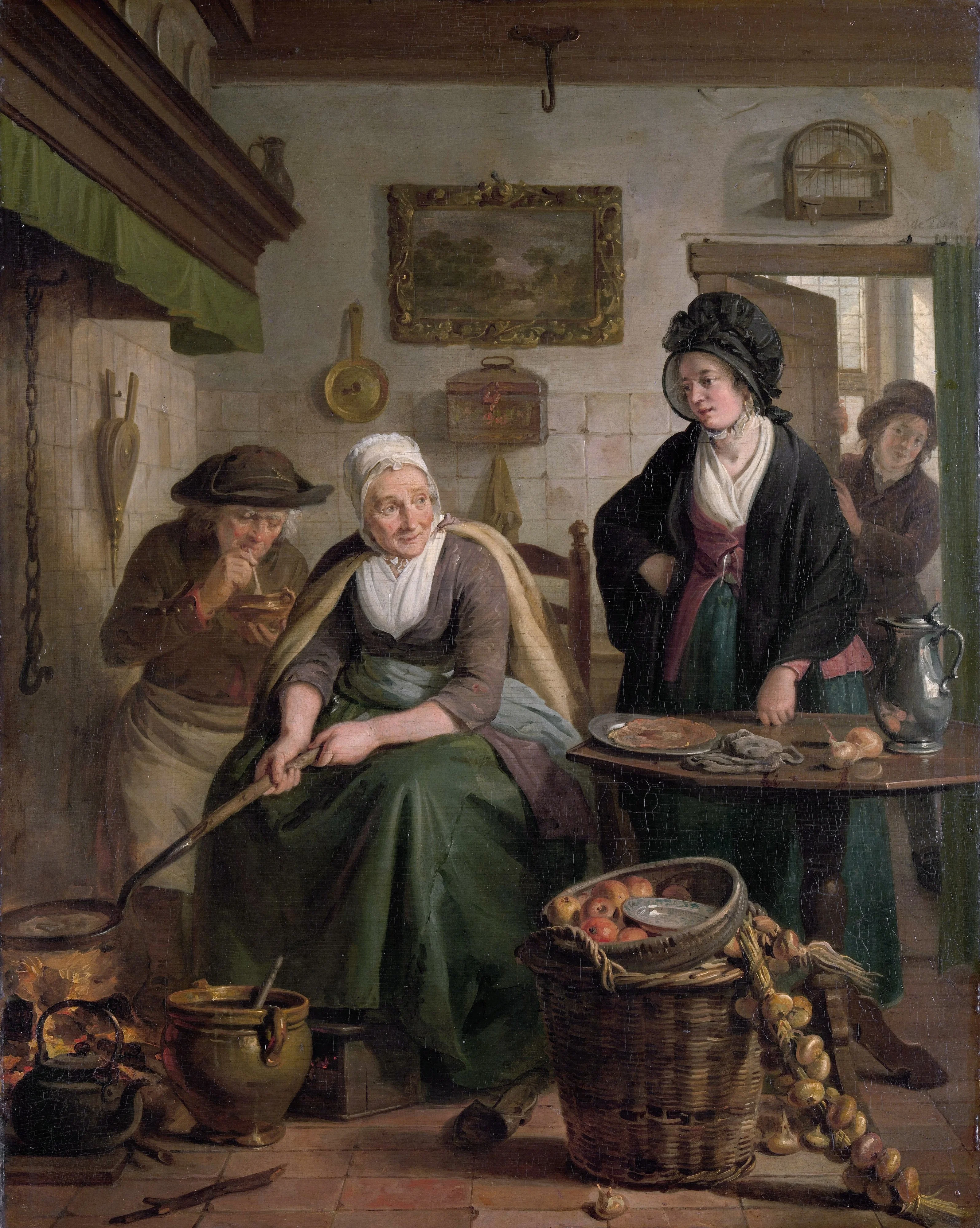 Woman Baking Pancakes, detail
