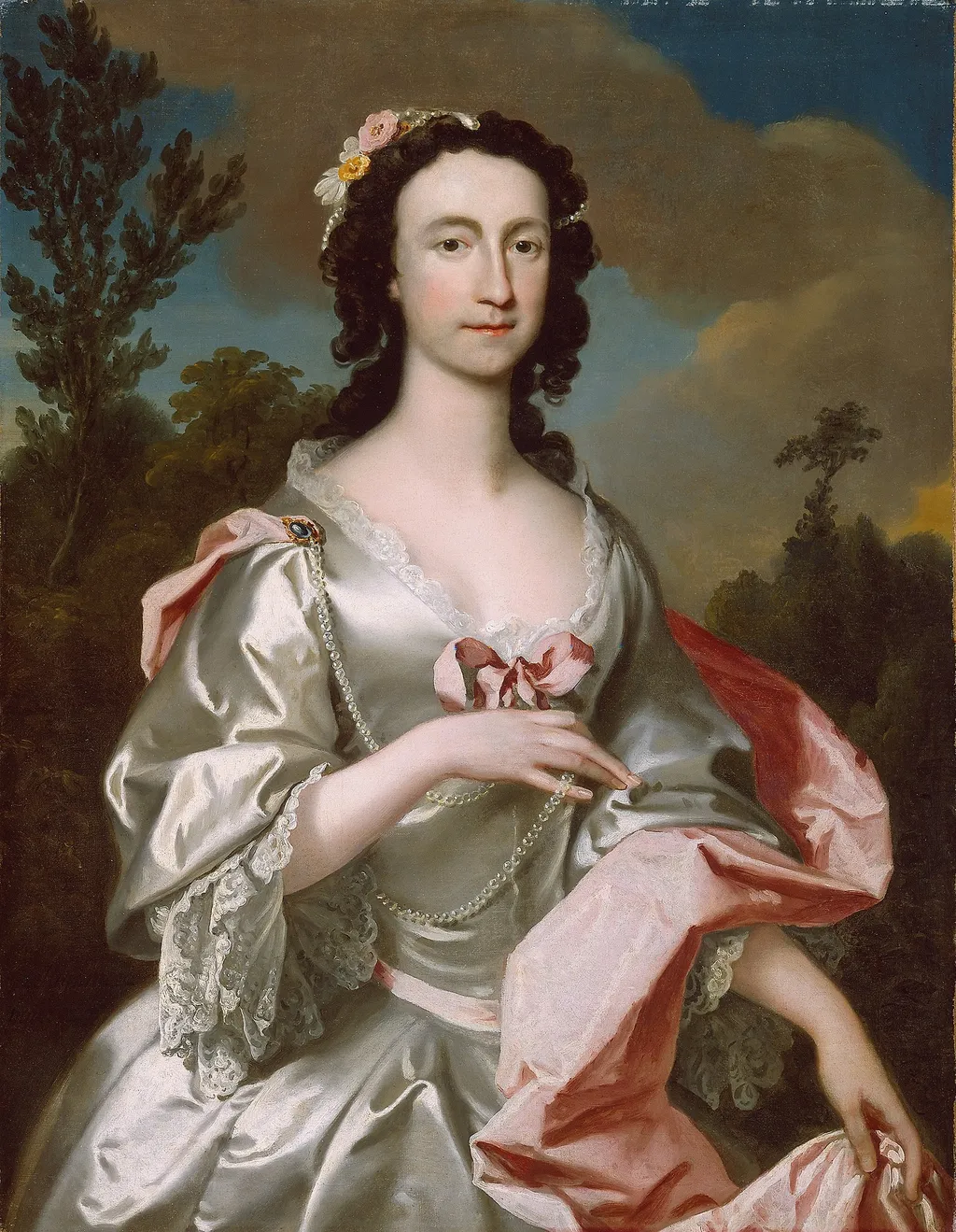 Mrs. Freeman Flower, by Joseph Highmore, oil, 1747